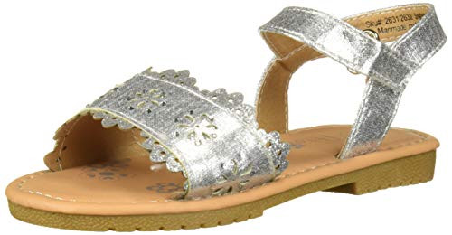 Josmo Girls  Maya Flat Sandal  Silver  8 Medium US Toddler