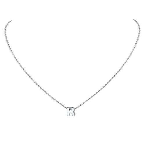 Custom Name Necklace Dainty Minimalist Jewelry 925 Sterling Silver Layered Choker Initial Letter r Pendant Necklace Personalized Bridesmaid Gifts Custom Name Necklace Dainty Minimalist Jewelry 925 Sterling Silver Layered Choker Initial Letter r Pendant Necklace Personalized Bridesmaid Gifts