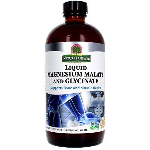 Nature s Answer Liquid Magnesium Malate and Glycinate   Supports Healthy Bone   Muscle Function   Promotes Healthy Cardiovascular Function   Gluten Free   Vegan 16oz
