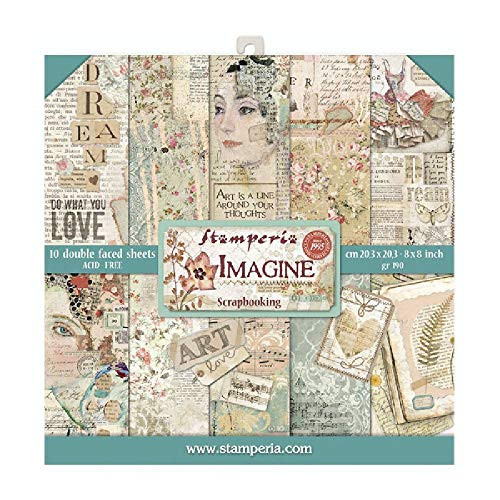 STAMPERIA INTERNATIONAL  KFT PAPER PAD 8X8 10PK IMAGINE  20 3 x 20 3  8  x 8    Multicoloured