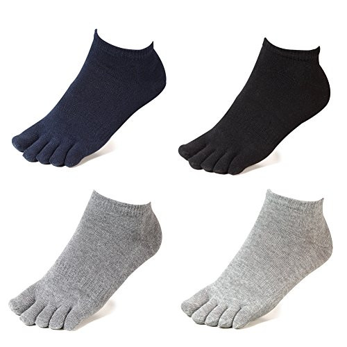 Toe Socks No Show Five Finger Socks Athletic Running Socks For Men Women 4 Pack