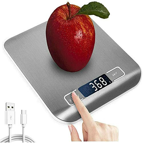 Food Kitchen Scale 11lb 5kg Food Scale with Digital weight grams and oz 1g 0 05oz Precise Graduation USB Rechargeable 5 Units LCD Display Scale for Weight Loss Baking Cooking and More Food Kitchen Scale 11lb 5kg Food Scale with Digital weight grams and oz 1g 0 05oz Precise Graduation USB Rechargeable 5 Units LCD Display Scale for Weight Loss Baking Cooking and More