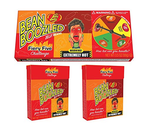 Beanboozled Jelly Beans Fiery Five Challenge Spinner Gift Box 3 5 Oz and Two Flip Top Refills 1 6 Oz Each 3 Pack Beanboozled Jelly Beans Fiery Five Challenge Spinner Gift Box 3 5 Oz and Two Flip Top Refills 1 6 Oz Each 3 Pack