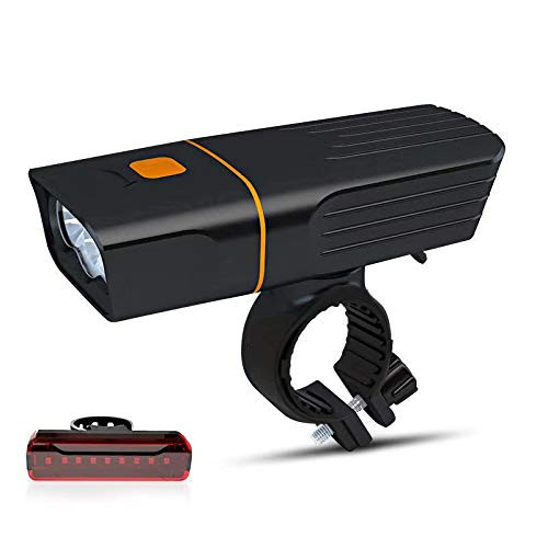 TK3 Uitra Bright USB Rechargeable Bike Light Set  Powerful Waterproof Bicycle Headlight and Tail Light  LED Front and Back Rear Lights Easy to Install for Kid Women Men Road Cycling Safety Flashlight