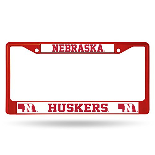 Rico Industries NCAA Nebraska Cornhuskers Colored Chrome Plate Frame  Red
