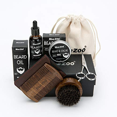 Beard & Mustache Brush, Comb and Oil Kit for Men Boar Bristle Beard Brush, Natural Sandalwood Comb, Unscented Beard Oil, Beard Balm Butter Wax, Beard Trimming Scissors- Facial Hair Care Gift Set for Beard & Mustache Brush, Comb and Oil Kit for Men Boar Bristle Beard Brush, Natural Sandalwood Comb, Unscented Beard Oil, Beard Balm Butter Wax, Beard Trimming Scissors- Facial Hair Care Gift Set for
