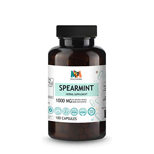 Spearmint 100 Vegan Capsules 1000MG Organic Spearmint Leaf Mentha spicata Spearmint 100 Vegan Capsules 1000MG Organic Spearmint Leaf Mentha spicata