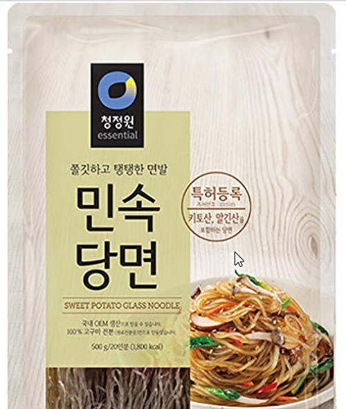 Cheongjeongwon Glass Noodles  Korean Vermicelli  Dangmyun  Sweet Potato Starch  500 grams
