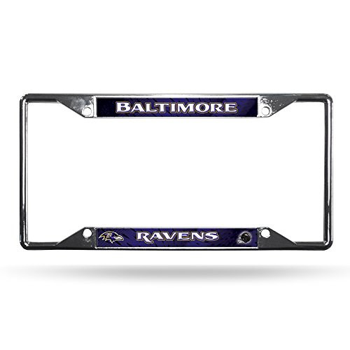 NFL Rico Industries Easy View Chrome License Plate Frame Baltimore Ravens NFL Rico Industries Easy View Chrome License Plate Frame Baltimore Ravens