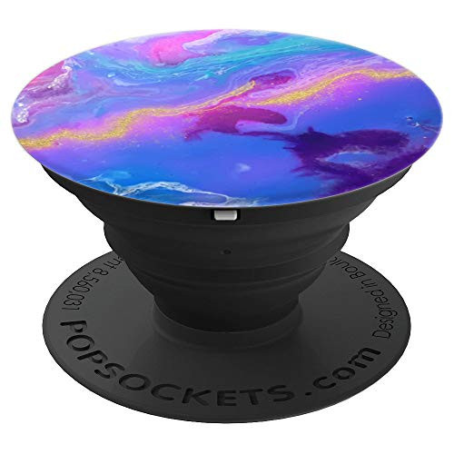 Artistic Paint Purple  Blue  and Pink Swirl PopSockets Grip and Stand for Phones and Tablets