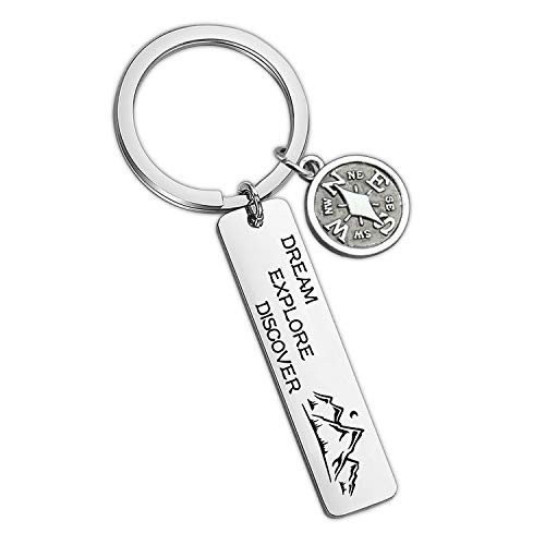 TOGON Inspired Wanderlust Gift Graduation Gift Camper Keychain Explore Dream Discover Keyring Outdoor Lovers Mountains Gift for Wanderlust Backpacker Hiker  Explore Dream Discover KR