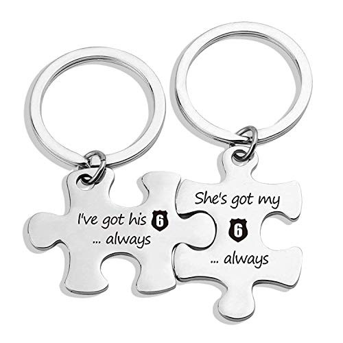 Couple Puzzle Keychain Police Gift I ve Got His 6 Police Officer Keychain Deployment Gift for Military Wife Got his 6 PKR Couple Puzzle Keychain Police Gift I ve Got His 6 Police Officer Keychain Deployment Gift for Military Wife Got his 6 PKR