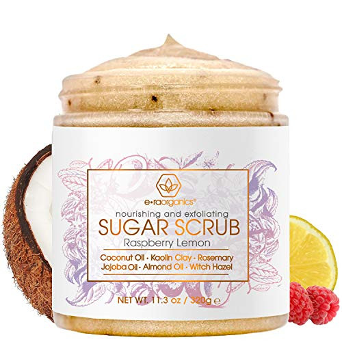 Era Organics Sugar Scrub Body Exfoliator Spa Quality Sulfate Free Body Scrub with Food Grade Ingredients to Nourish Moisturize Rejuvenate Dull Dry Skin No Harsh Chemicals Parabens or SLS Era Organics Sugar Scrub Body Exfoliator Spa Quality Sulfate Free Body Scrub with Food Grade Ingredients to Nourish Moisturize Rejuvenate Dull Dry Skin No Harsh Chemicals Parabens or SLS