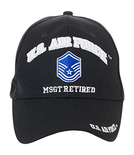 Artisan Owl Officially Licensed US Air Force Retired Baseball Cap   Multiple Ranks  Master Sergeant