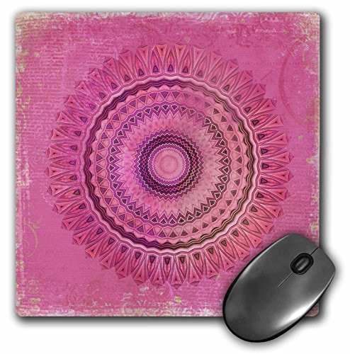 3dRose Mouse Pad Pink Watercolor Mandala Illustration  8 x 8   mp 268254 1
