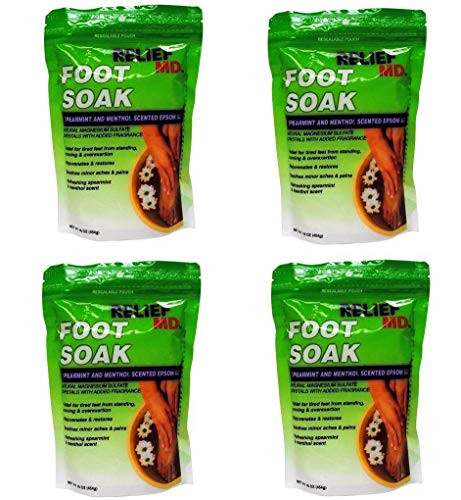 Relief MD Foot Soak Spearmint and Menthol Epsom Salt  Pack of 4