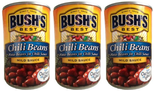 Bush s Best Chili Beans   pinto beans in mild chili sauce  3 pack  each can is 16 ounces for a total of 48 ounces