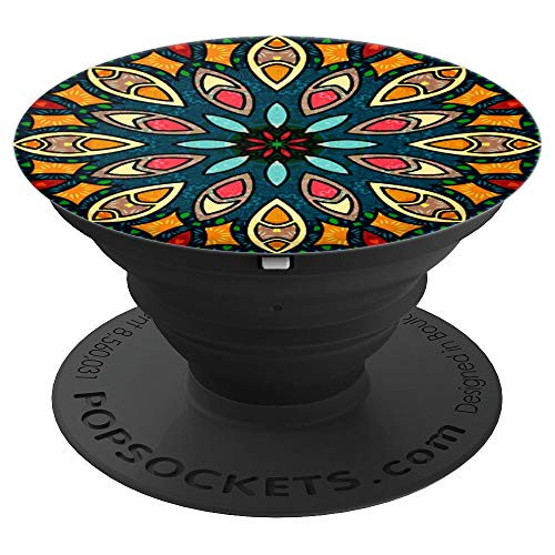 Boho Retro Vintage Geometric Hippie Chic Mandala Pattern PopSockets Grip and Stand for Phones and Tablets