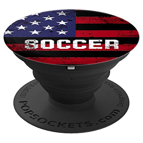 Soccer American Flag USA Sport Player Gift PopSockets Grip and Stand for Phones and Tablets