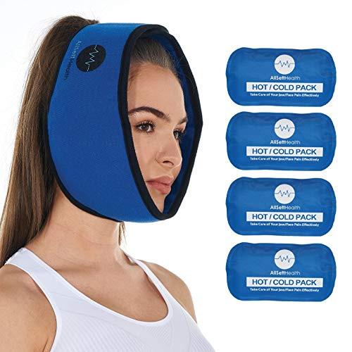 Face Ice Pack for Wisdom Teeth  Jaw  Head and Chin  4 Reusable Hot or Cold Gel Packs  Relief for Mouth  or Oral Pain  Facial Surgery  TMJ Pain Relief