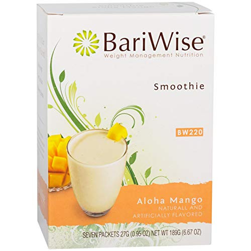 BariWise High Protein Fruit Smoothie   Low Carb Diet Smoothies   Aloha Mango  7 Servings Box    Low Carb  Low Calorie  Low Fat  Gluten Free  Aspartame Free
