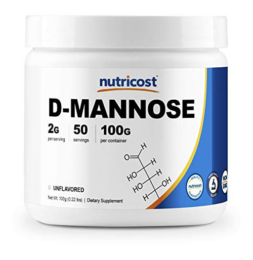 Nutricost D Mannose Powder 100 Grams  50 Servings    Non GMO and Gluten Free