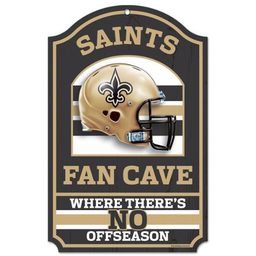 NFL New Orleans Saints Fan Cave Wood Sign, 11" x 17" NFL New Orleans Saints Fan Cave Wood Sign, 11" x 17"