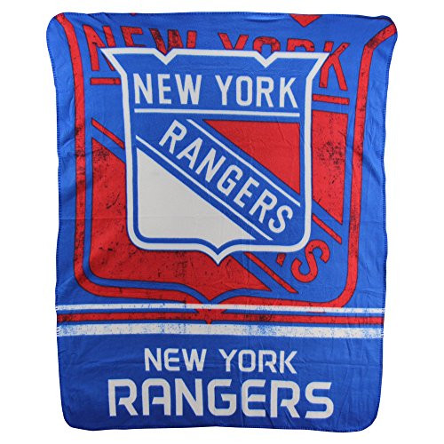 NHL Vintage Fade  Team Logo Fleece Throw Blanket  New York Rangers