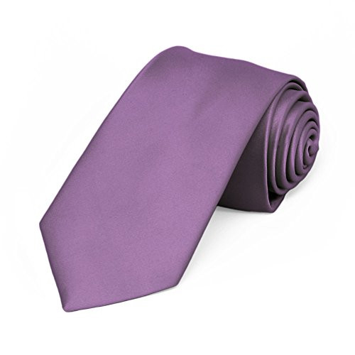 TieMart Wisteria Purple Premium Slim Necktie  2 5  Width