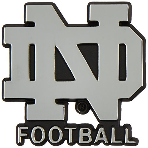 University of Notre Dame ND FOOTBALL  Block Letters Chrome Plated Premium Metal Emblem Car Truck Motorcycle NCAA College Sports Logo