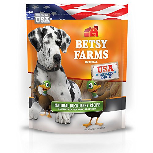 Betsy Farms Natural Duck Jerky Recipe Dog Treats  Duck Jerky Dog Treats  24 Oz
