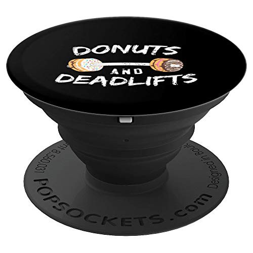 Donuts and Deadlifts Gift  Funny Doughnut Workout PopSockets Grip and Stand for Phones and Tablets