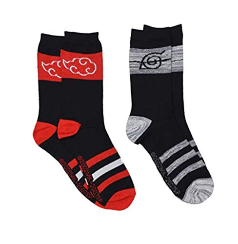 Ripple Junction Naruto Shippuden Symbols 2 Pack Novelty Crew Socks OS Multi