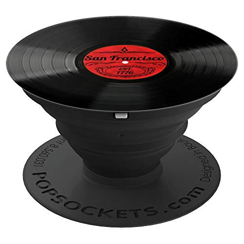 San Francisco Vinyl Record PopSocket Grip Retro Music Design PopSockets Grip and Stand for Phones and Tablets