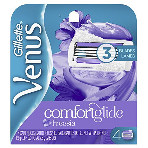 Gillette Venus ComfortGlide Freesia Women s Razor Refills  4 Refills  Packaging May Vary