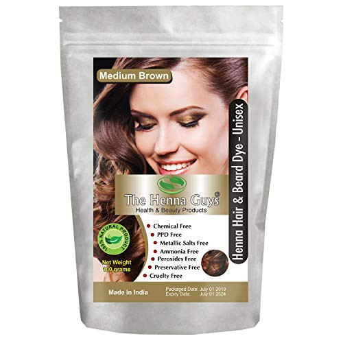 MEDIUM BROWN Henna Hair   Beard Color Dye   1 Pack   The Henna Guys