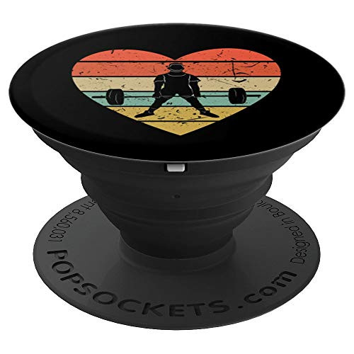 Deadlifting Vintage Design Retro Weightlifter Heart Sport PopSockets Grip and Stand for Phones and Tablets Deadlifting Vintage Design Retro Weightlifter Heart Sport PopSockets Grip and Stand for Phones and Tablets
