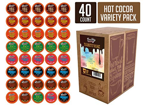 Brooklyn Beans Hot Chocolate Variety Pack Pods, Compatible with 2.0 K-Cup Brewers, 40 Count