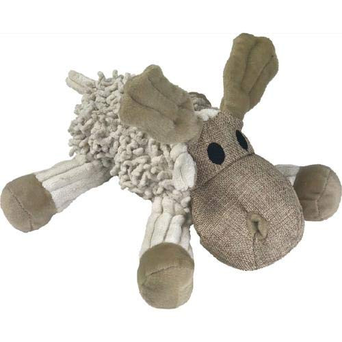 Plush Dog Toys with Durable Squeaker and Crinkle Paper Dog Chew Toy Multi Size and Color by Petlou  Natural Clr  10 Inch Natural Moose