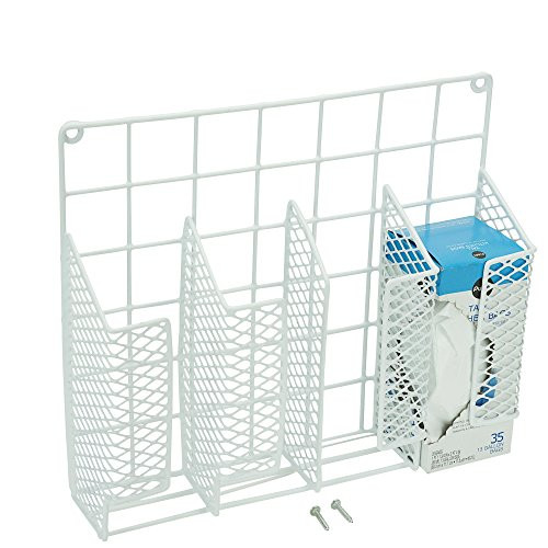 DecorRack Wrap Organizer Rack  Wall and Cabinet Door Mount  Space Saving Kitchen Storage Organizer Basket  Aluminum Foil  Saran Wrap  Wax Paper  Plastic Bag Holder in Metal Steel Wire  1 Pack
