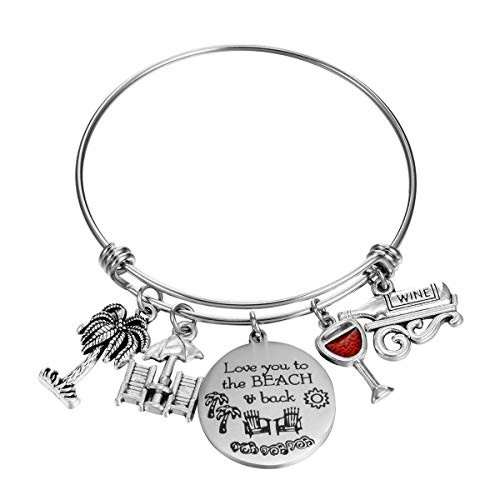 Beach Lover Gifts Bangle Mermaid Scales Shell Charms  Beach Bangle  Size No Size