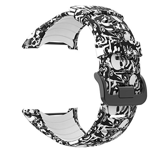 PATROHOO Suunto Core Strap  Rubber Replacement Watch Band for Suunto Core SS014993000 Bones