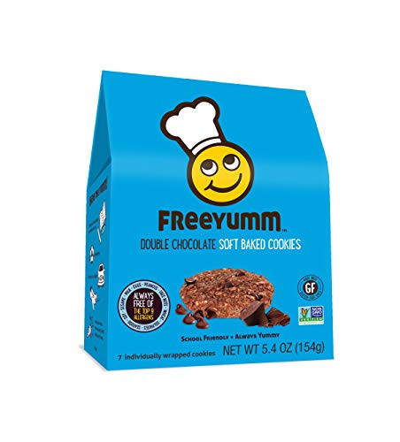 FreeYumm   Double Chocolate Soft Baked Cookies   21 Individually Wrapped Cookies   Allergen Free   Gluten Free   School Friendly