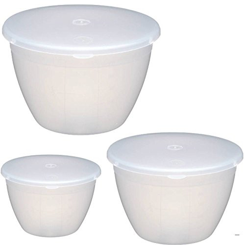 Kitchencraft plastic pudding basin set of 3 largest, KCPUD1 KCPUD2 KCPUD3