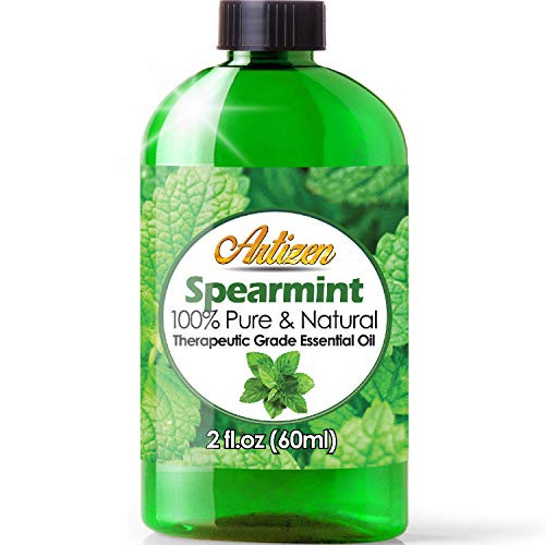 2oz   Artizen Spearmint Essential Oil  100 Pure   Natural   UNDILUTED  Therapeutic Grade   Huge 2 Ounce Bottle   Perfect for Aromatherapy