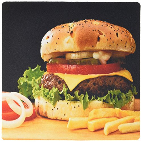 3dRose I Love Cheeseburger and Fries Mouse Pad (mp_157506_1)