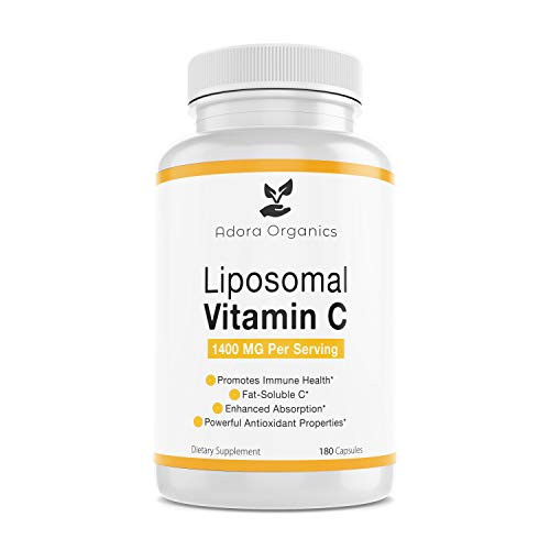 Adora Organics Liposomal Vitamin C 1400mg   180 Capsules   Supports Healthy Immune System   High Absorption   Immune Support