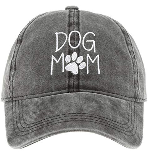 MIRMARU Baseball Dad Hat Vintage Washed Cotton Low Profile Embroidered Adjustable Baseball Caps  Dog Mom Black