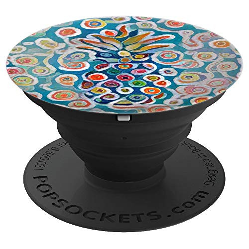 Artistic Pineapple   Colorful Paint Design PopSockets Grip and Stand for Phones and Tablets