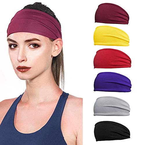 Headbands for Women 6 Pack Yoga Running Headbands Sports Workout Hair Bands  Wide Turban Thick Head Wrap Fashion Hair Accessories